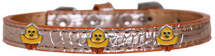 Chickadee Widget Croc Dog Collar Copper Size 16